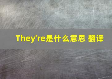 They're是什么意思 翻译